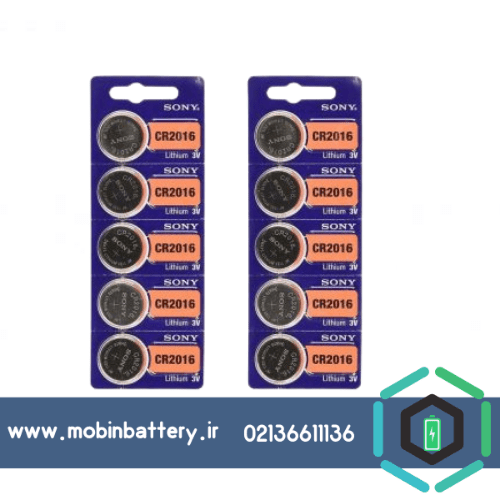 باتری سکه ای سونی مدل CR2016 بسته 10 عددی